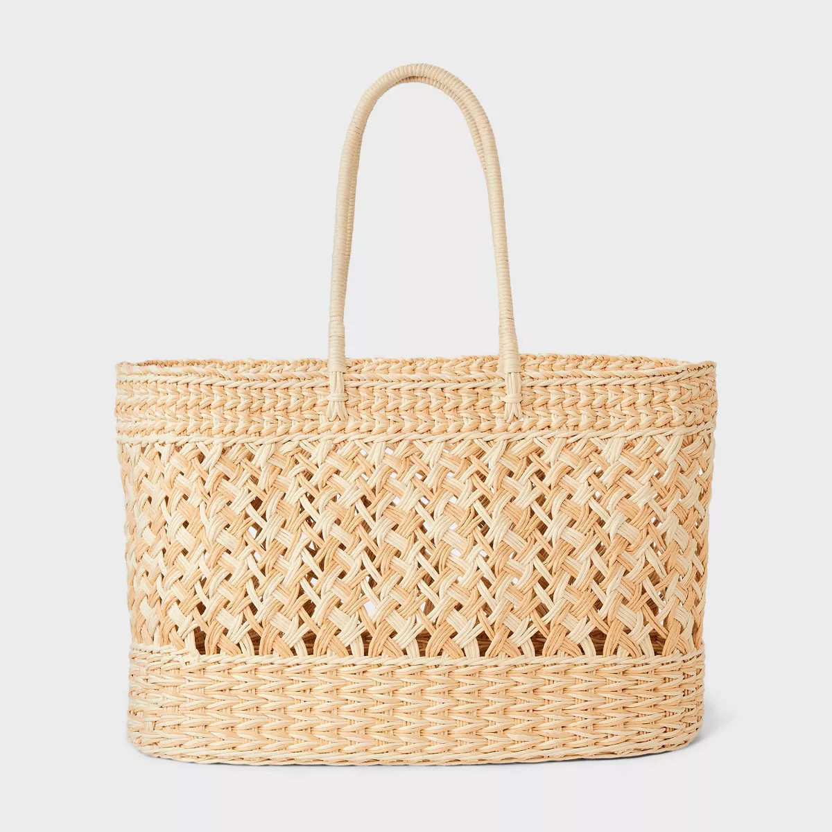 Straw Tote Handbag - Shade & Shore™ Natural/Ivory XL | Target