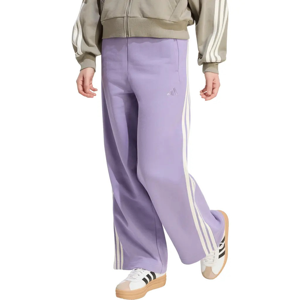 adidas Adicolor Wide Leg 3-Stripes Track Pants in Magic Lilac at Nordstrom Rack, Size Large | Nordstrom Rack