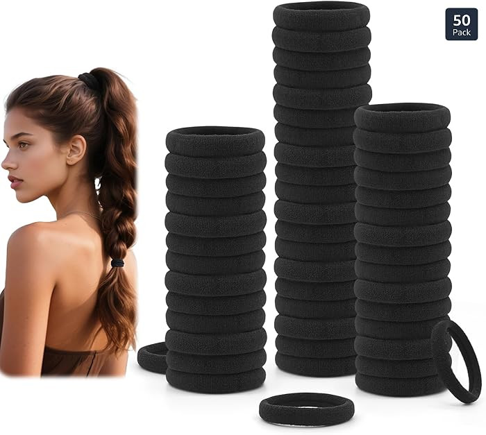 Dreamlover Hair Ties for Thick Hair, Hair Bands for Women's Hair, Ponytail Holders, Ouchless Blac... | Amazon (US)