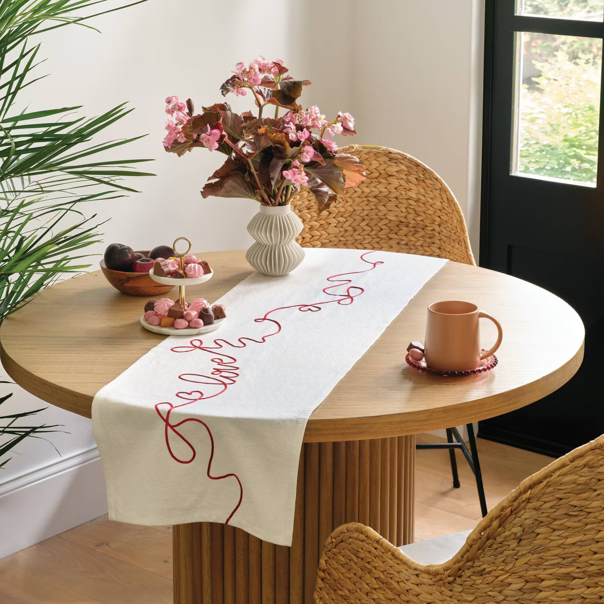 72"x14" Ribbon Love Table Runner White - Threshold™ | Target