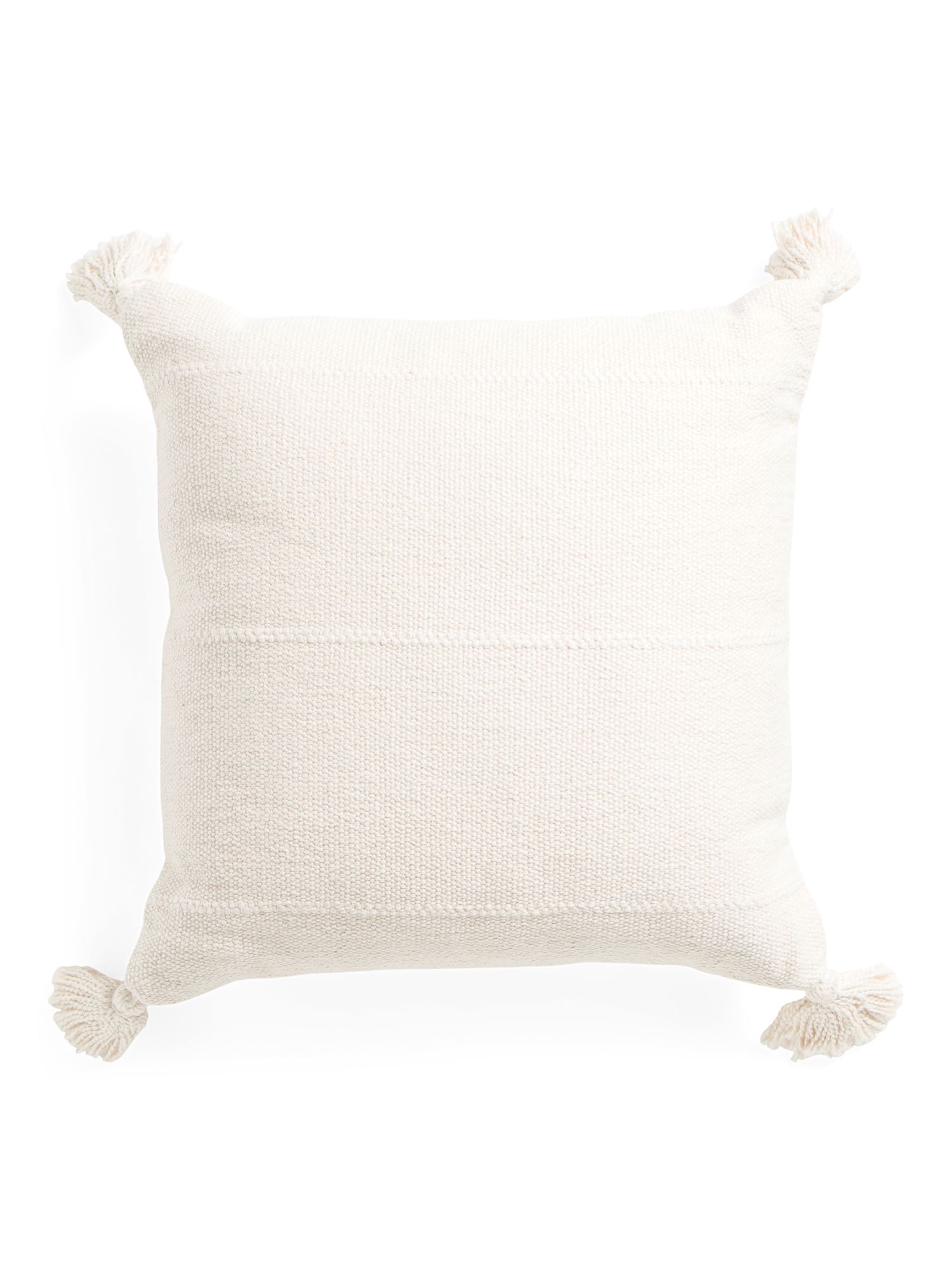 22x22 Cotton Textured Pillow With Tassels | Home Essentials | Marshalls | Marshalls