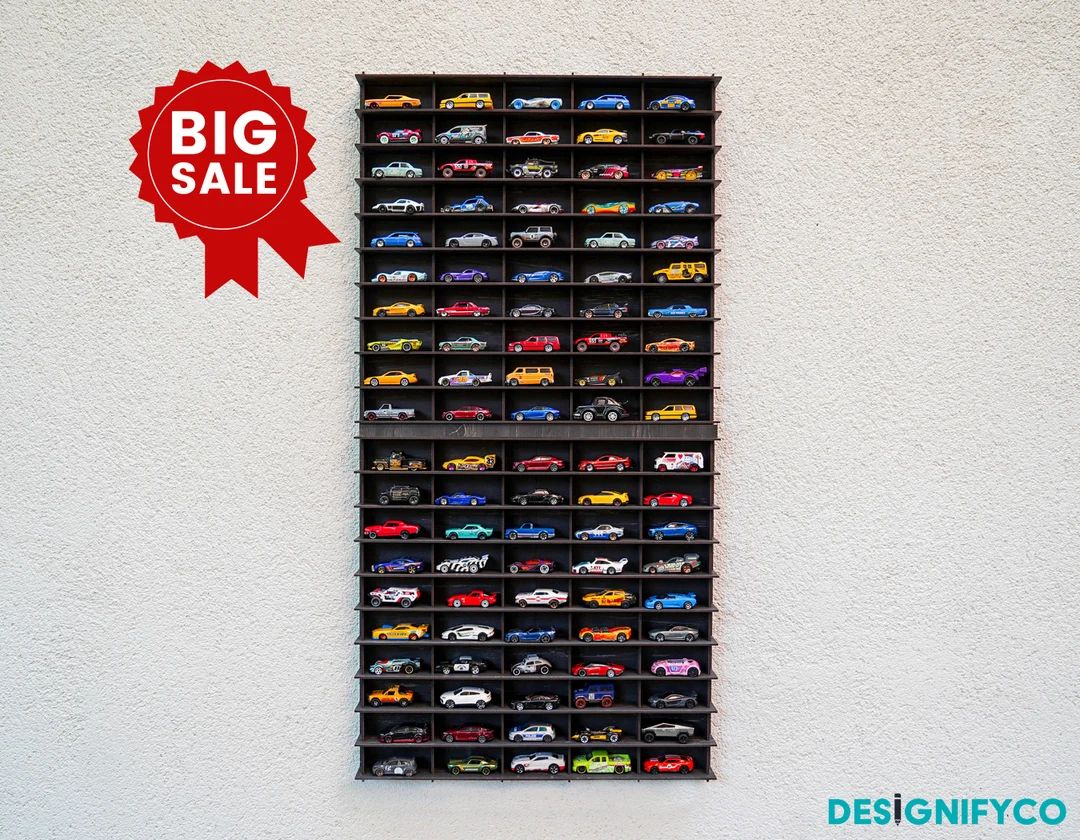Vertical 1:64 Toy Car Wall Shelf for 100 Cars Car Display Case Matchbox Display Toy Car Holder Wa... | Etsy (US)