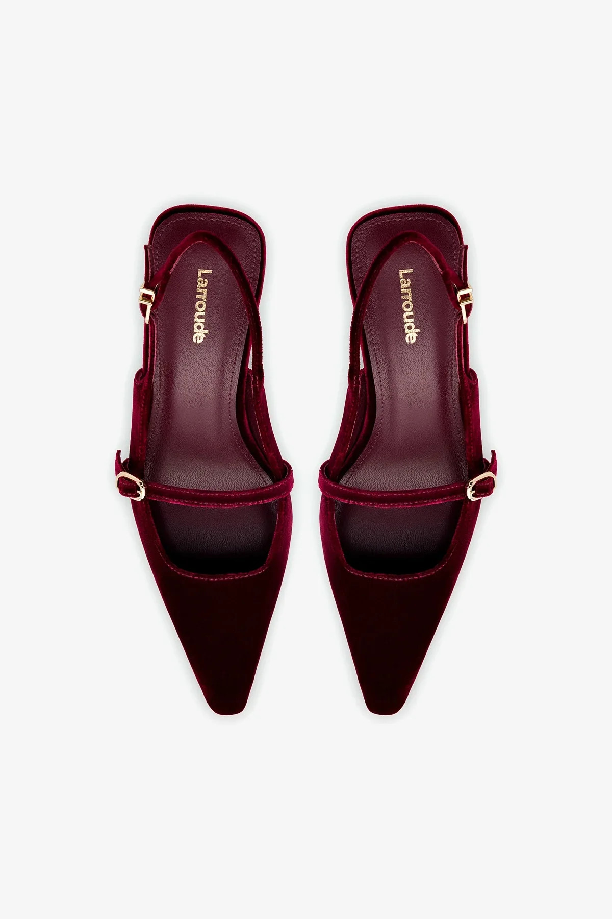 Ines Pump In Wine Velvet | Larroude