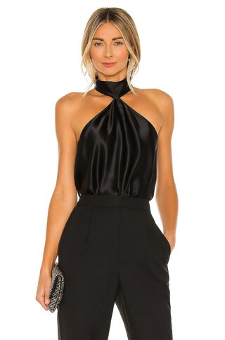Amanda Uprichard Queens Top in Black from Revolve.com | Revolve Clothing (Global)