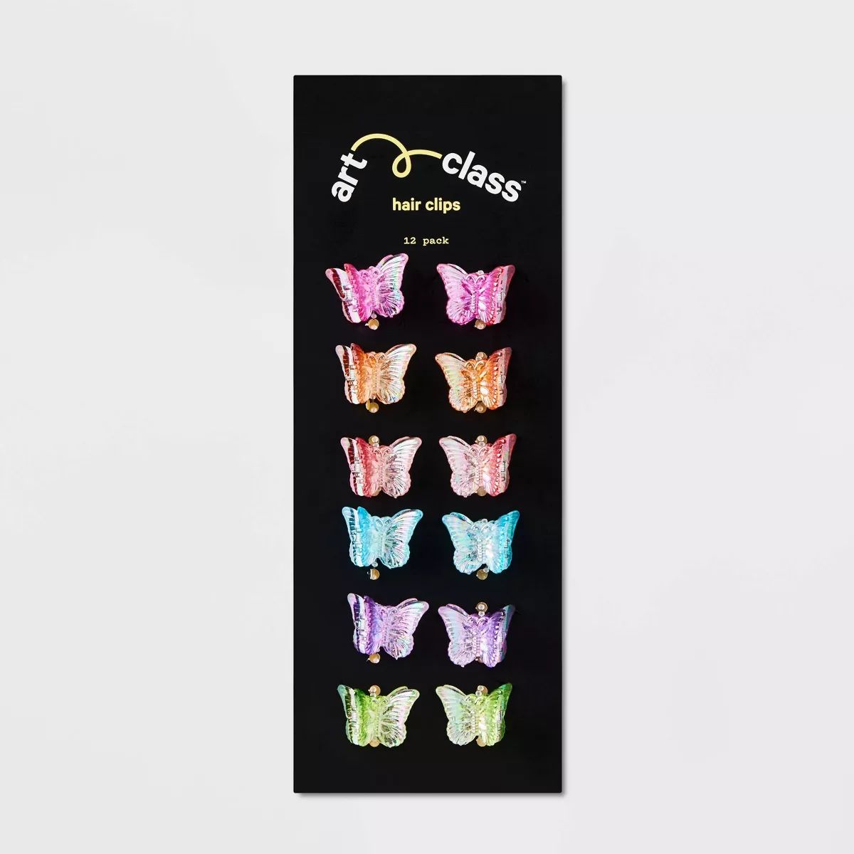 Girls' 12pk Mini Iridescent Butterfly Claw Clips - art class™ | Target