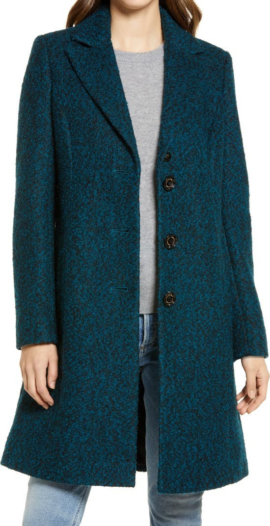 Notched Lapel Reefer Coat | Nordstrom