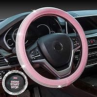 New Diamond Leather Steering Wheel Cover with Bling Bling Crystal Rhinestones, Universal Fit 15 I... | Amazon (US)