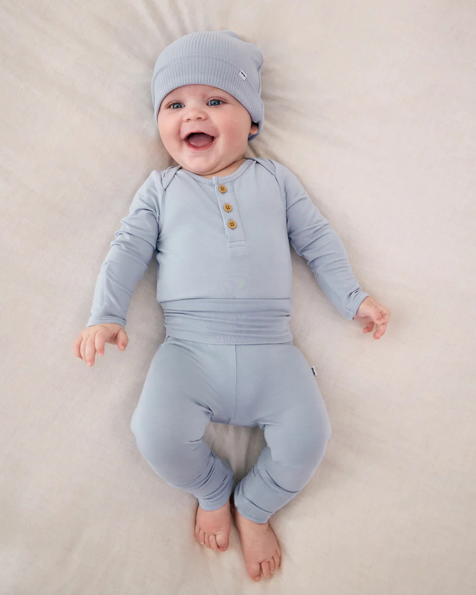 Light Fog Fold-Over Legging | Little Sleepies