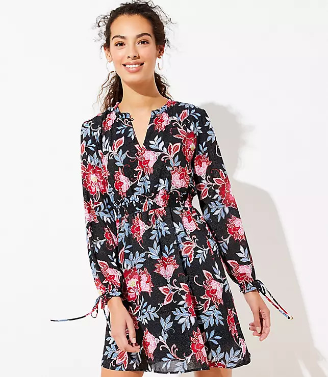 Paisley Smocked Flare Dress | LOFT | LOFT
