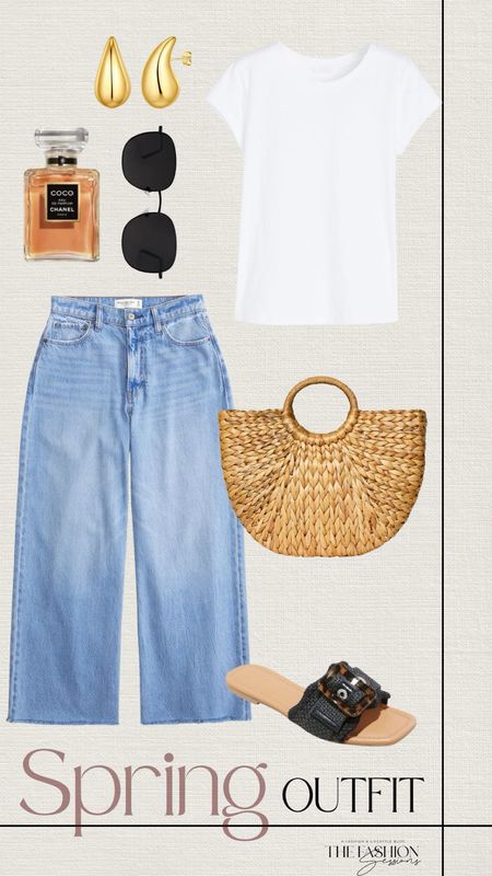 Spring Outfit | Blue Jeans | White T Shirt | Woven Bag | 

#LTKSeasonal #LTKshoecrush #LTKstyletip