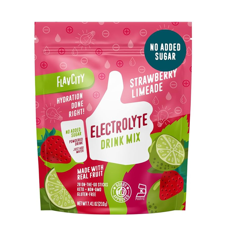 FlavCity Strawberry Limeade Electrolytes Powder Packets - 28 Hydration Packets - No Added Sugar -... | Amazon (US)