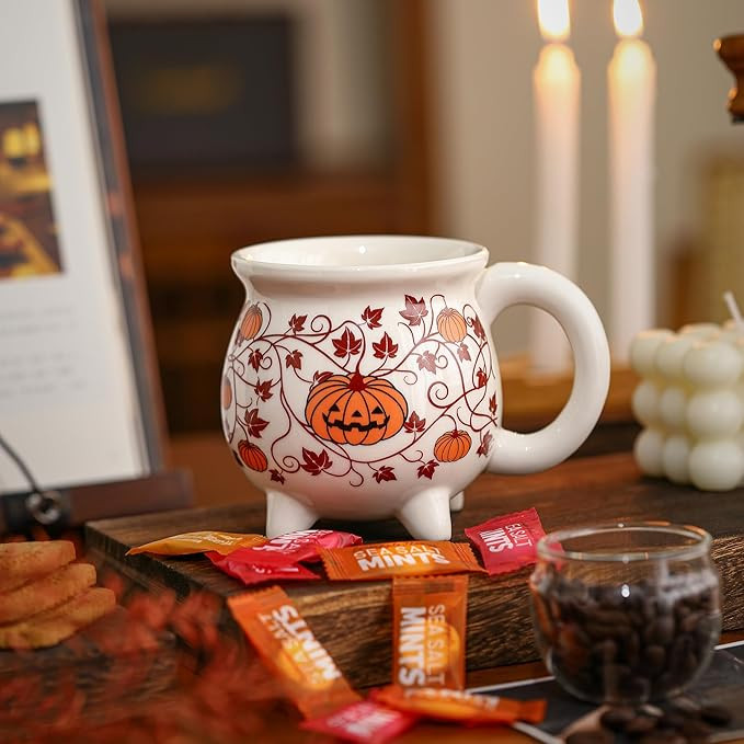 Ceramic Cauldron Mug - 12 oz Witches Brew Themed Coffee Cup, Microwave & Dishwasher Safe, Unique ... | Amazon (US)