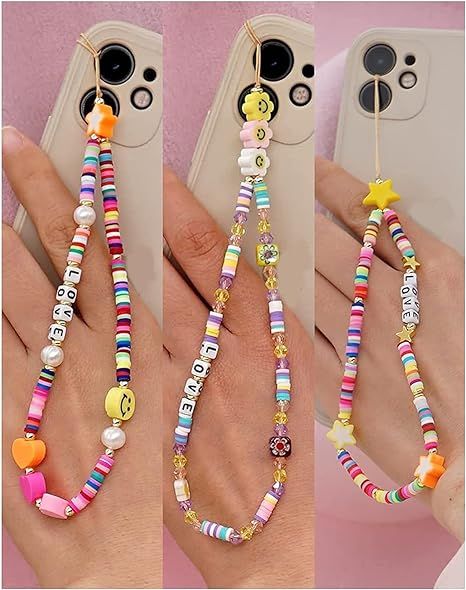 S-SNAIL-OO Beaded Phone Lanyard Wrist Strap, Beads Wrist Chain Phone Holder Summer Beach Cute Fru... | Amazon (US)
