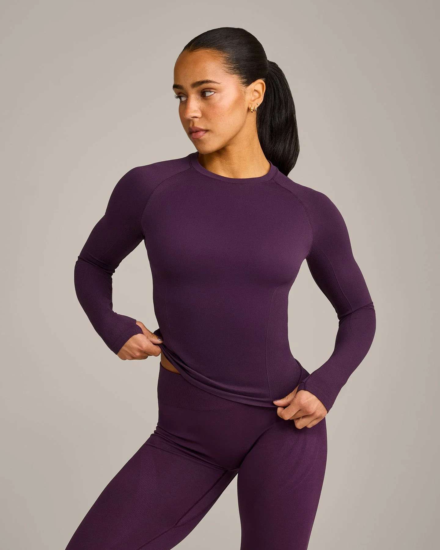 Oner Seamless Fitted Long Sleeve Regular Top 
 Light Blackberry Purple | Oner Active (UK / US)