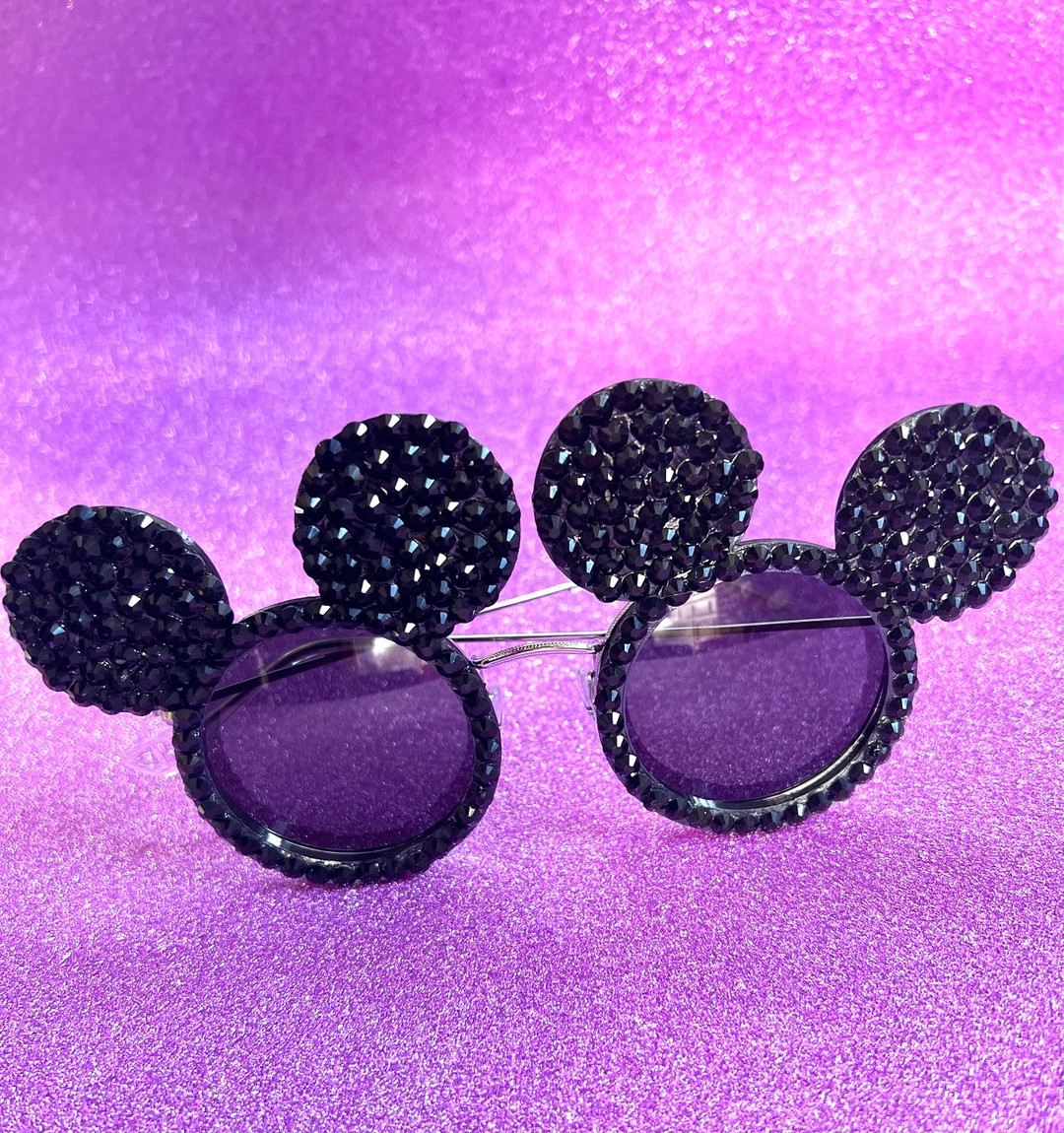 Mr. Mouse Rhinestone Mouse Shaped Sunglasses, Polarized, Mouse Ears, Crystal Sunglasses, Dapper D... | Etsy (US)