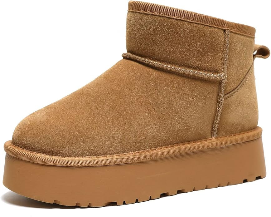 Women's Platform Snow Boots,Australia Sheepskin Winter Boots,Classic Water Resistance Shearling B... | Amazon (US)