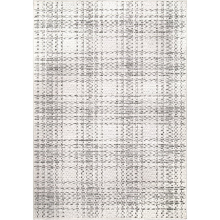 My Texas House Hampshire Plaid Reversible Indoor/ Outdoor Area Rug, Natural Silverton, 8' x 10' | Walmart (US)