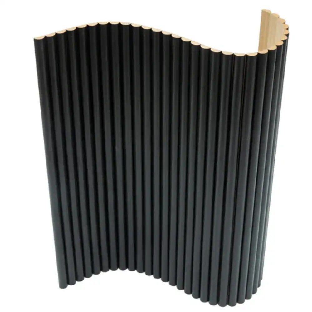 HIGHLANDERHOME 1/2-in x 7-ft 8-in Finished Black MDF Beveled Fluted Wall Plank | HCFP-022 | Lowe's