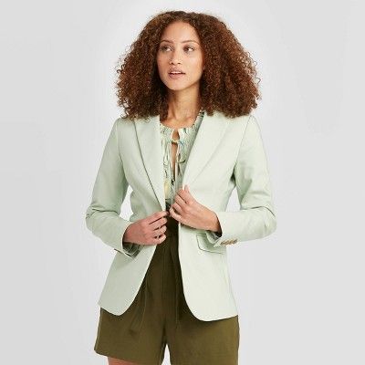 Women's Long Sleeve Blazer - A New Day™ Mint | Target