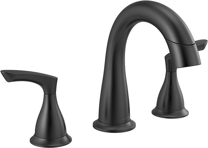 Delta Faucet Broadmoor Pull Down Bathroom Faucet Black, Bathroom Pull Out Faucet, Widespread Bath... | Amazon (US)