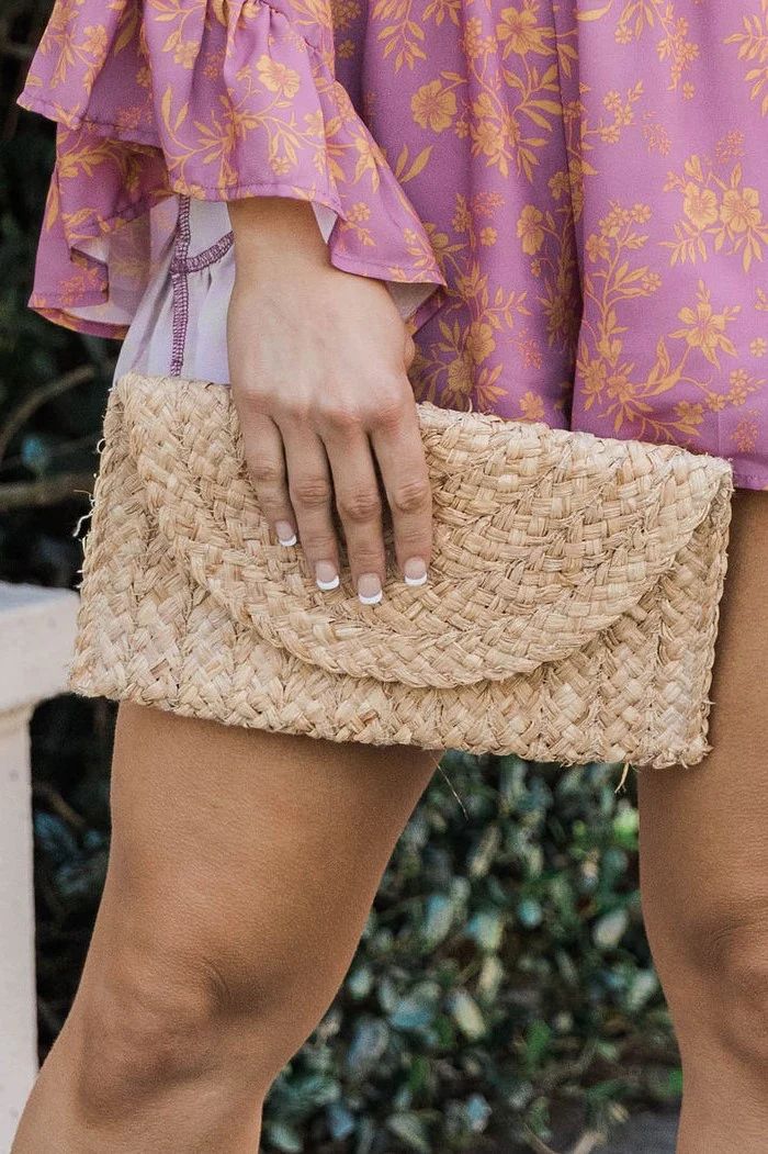 Calling Out To You Straw Clutch | The Pink Lily Boutique