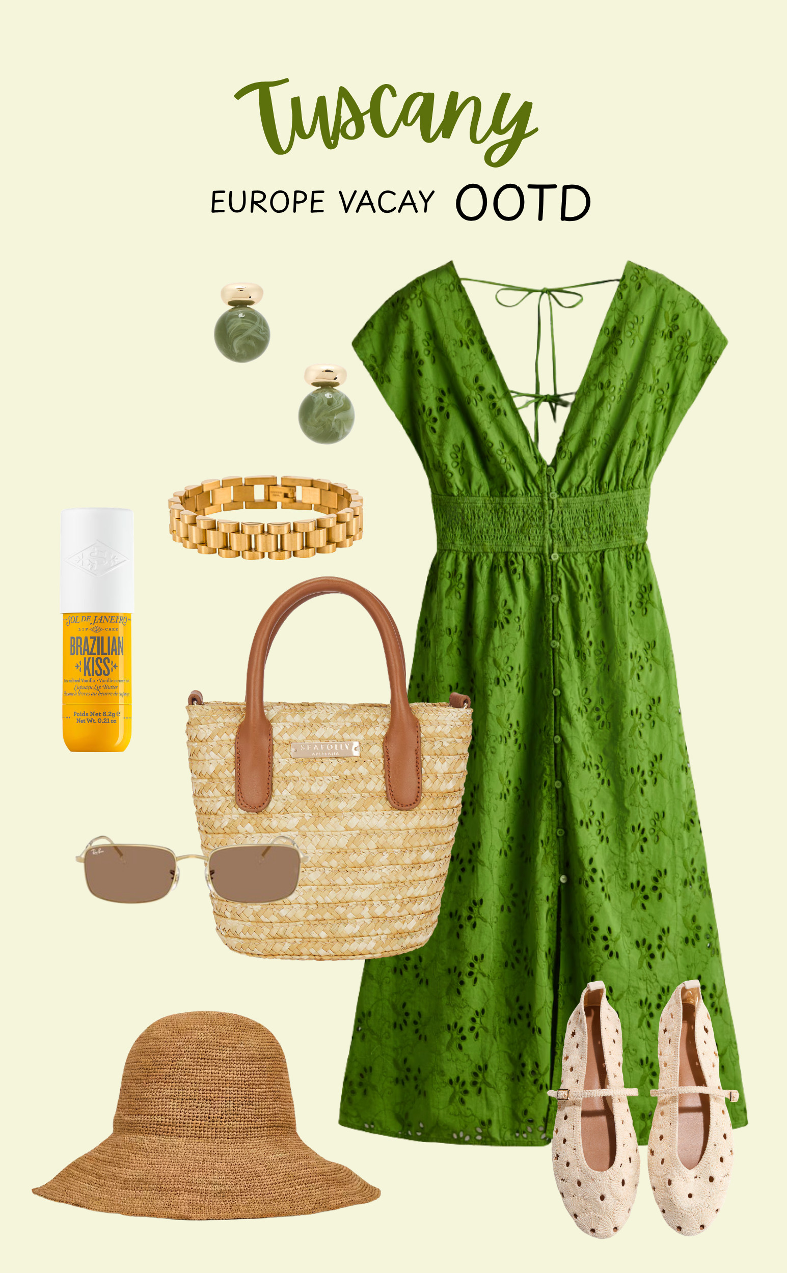 Tuscany outfit idea 🇮🇹🌿 

tuscany outfit, italy outfit, europe summer outfit, italian vacation outfit, europe travel outfit, summer dress outfit, woven bag outfit, effortless style, vacation outfit ideas, italy style  

 #LTKgrwm #LTKootd #LTKTravel