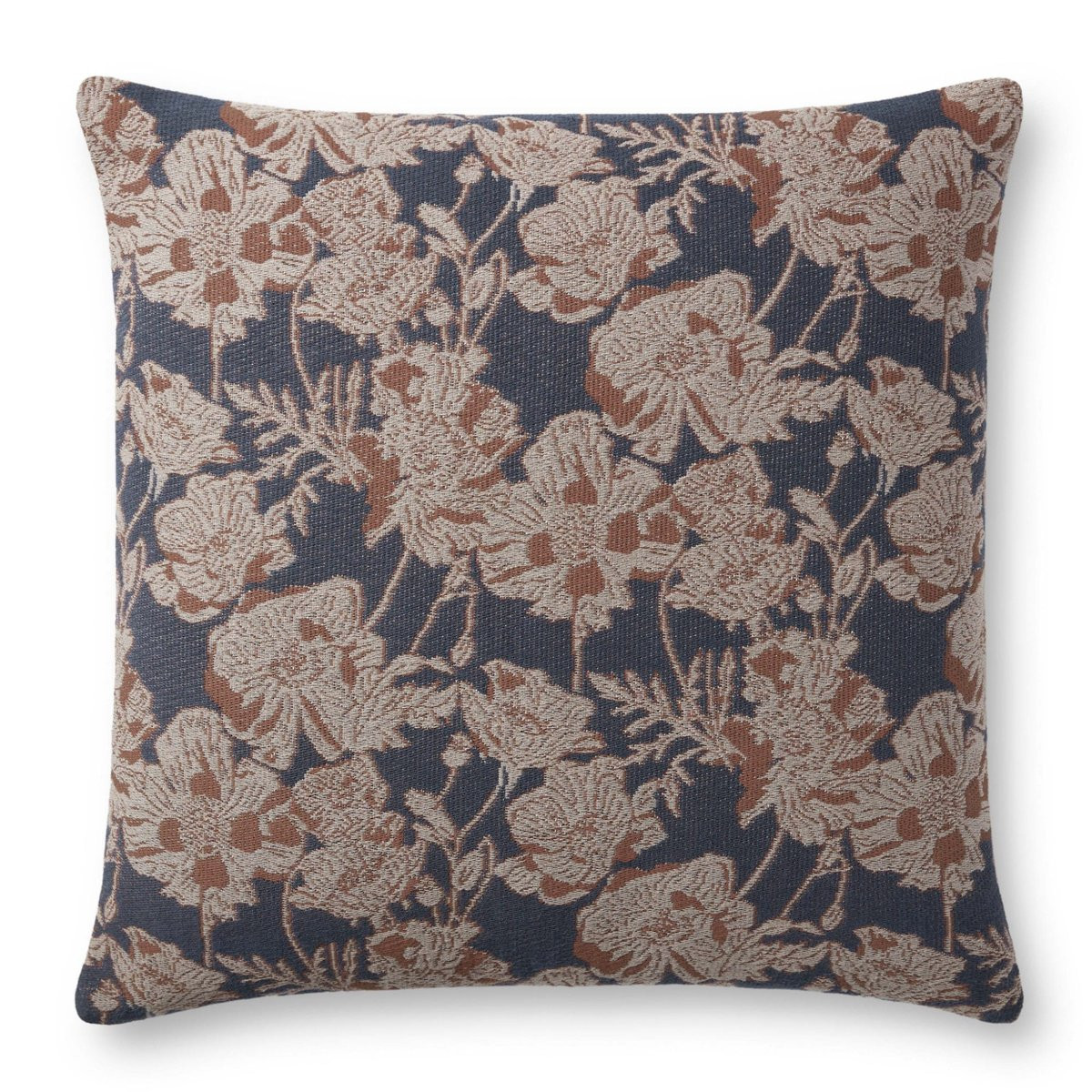 Matilda Pillow CJ0008 Navy/Clay Cotton | Rugs Direct