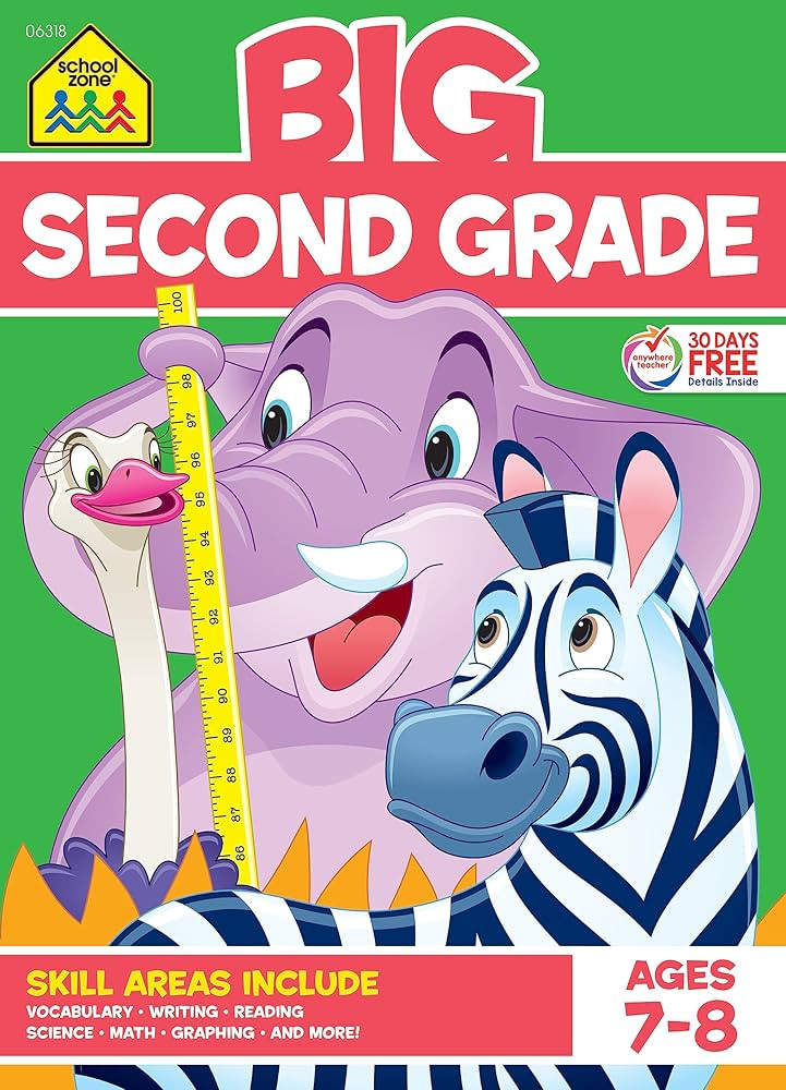 School Zone - Big Second Grade Workbook - 320 Pages, Ages 7 to 8, 2nd Grade, Word Problems, Readi... | Amazon (US)