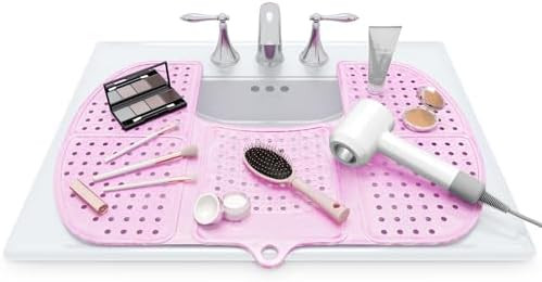 Sink Topper Bathroom Counter Cover & Storage Saver, Foldable Silicone Mat for Hot Tools, Hair Sty... | Amazon (US)