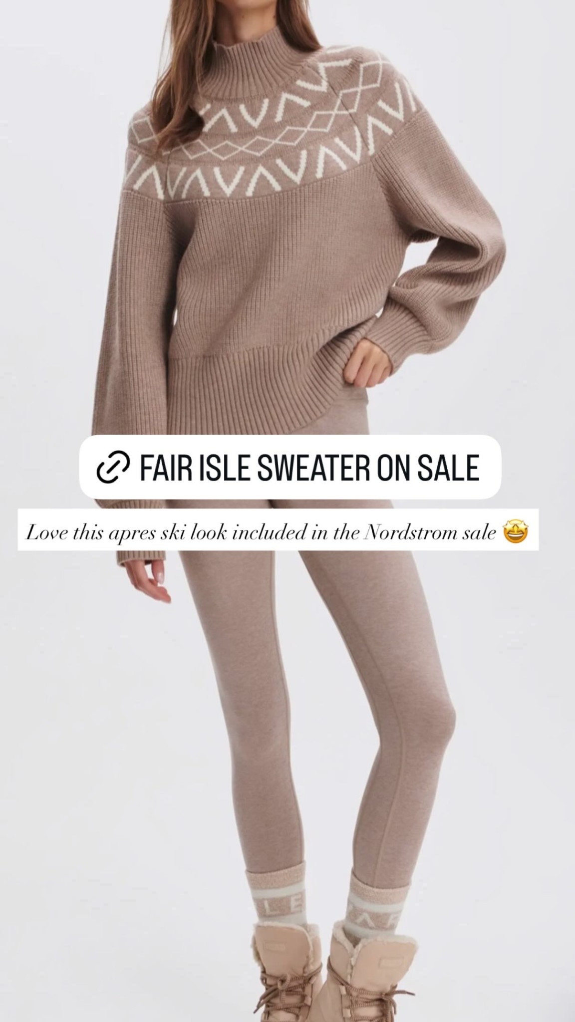 Love this apres ski look included in the Nordstrom sale! Fair isle sweater. 

#LTKootd #LTKSaleAlert #LTKSeasonal