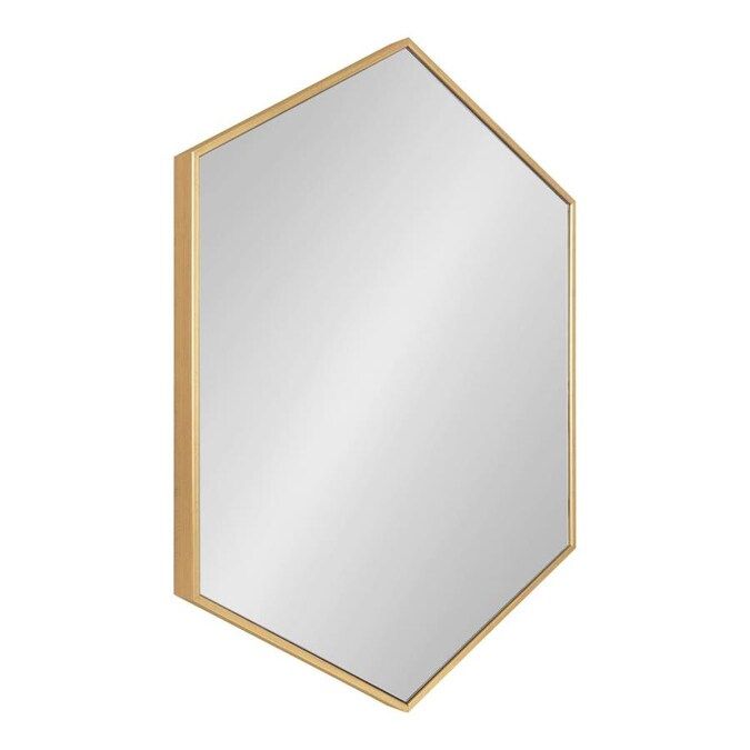 Kate and Laurel Rhodes 31-in L x 22-in W Hexagon Gold Framed Wall Mirror Lowes.com | Lowe's