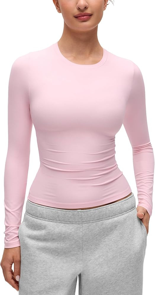 CRZ YOGA Softembrace Crewneck Long Sleeve Shirts for Women - Casual Going Out Tops Soft Basic Fit... | Amazon (US)