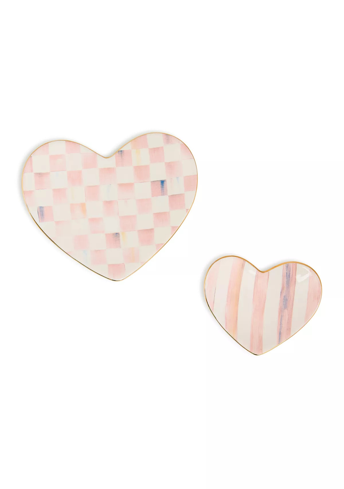 MacKenzie-ChildsCheck Heart Trinket Dishes Set of 2 | Belk