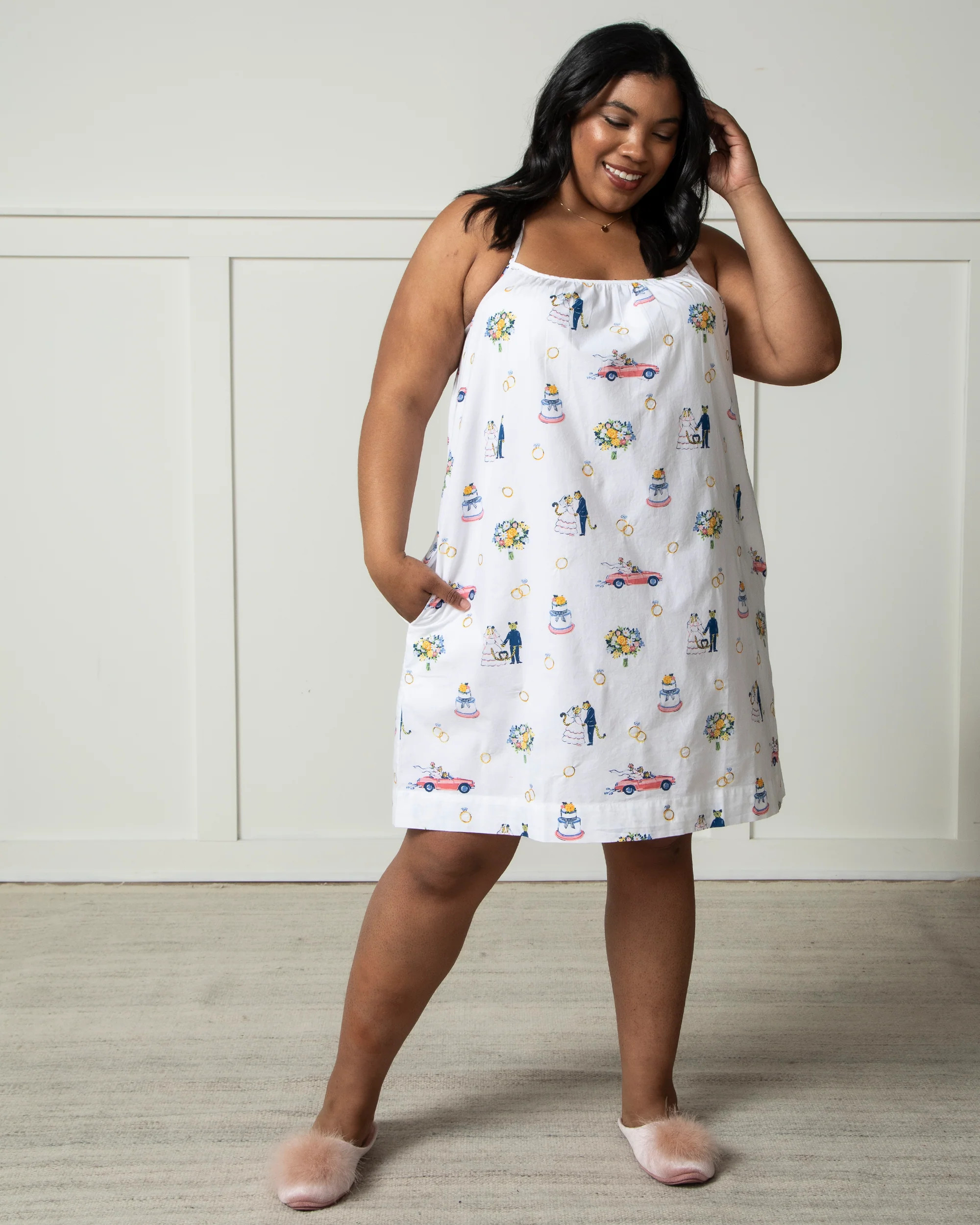 Happily Ever After - Women's Cotton Cami Nightgown - Cloud | Printfresh