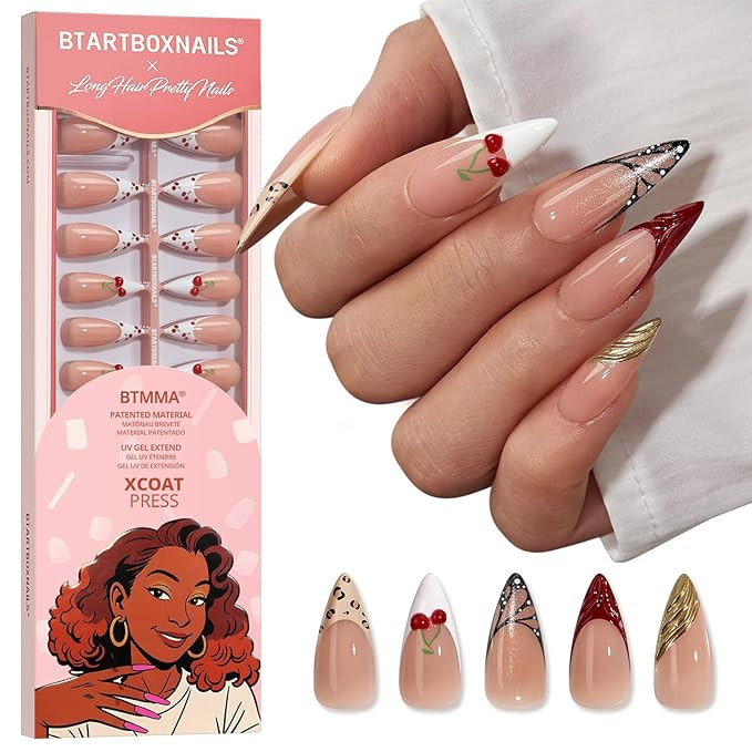 BTArtboxnails X LONGHAIRPRETTYNAILS Press On Nails - Autumn Muse, 5 Designs Mix Match Long Stilet... | Amazon (US)