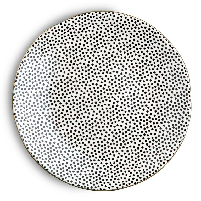 Thyme & Table Dot Ceramic Dinner Plate Black and White | Walmart (US)