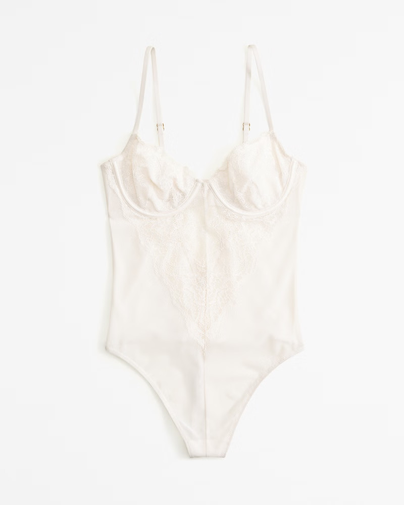 Lace and Satin Bodysuit | Abercrombie & Fitch (US)