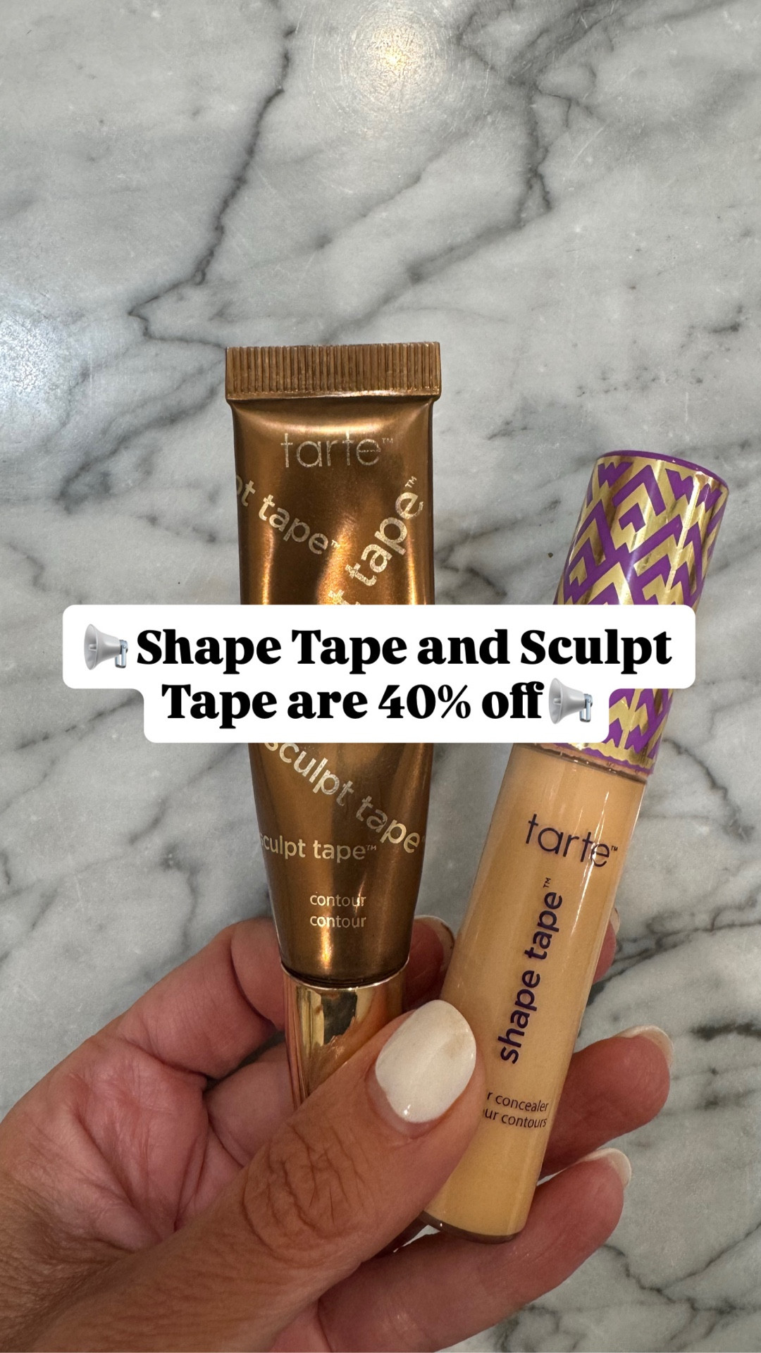 2 products that always end up in my empties because it’s literally the best concealer ever. And sculpt tape is my favorite way to contour/bronze! I use shade light med sand and warm bronze. Code: VIP40