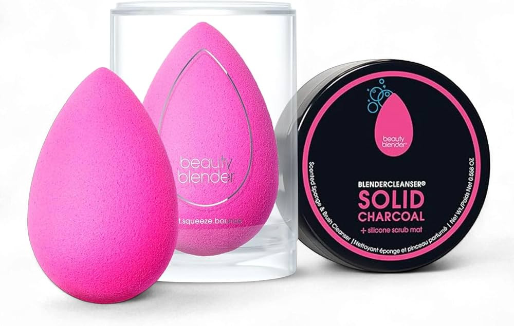 Original Pink Beauty Blender Makeup Sponge & Blendercleanser Solid Charcoal Sponge & Brush Cleans... | Amazon (US)