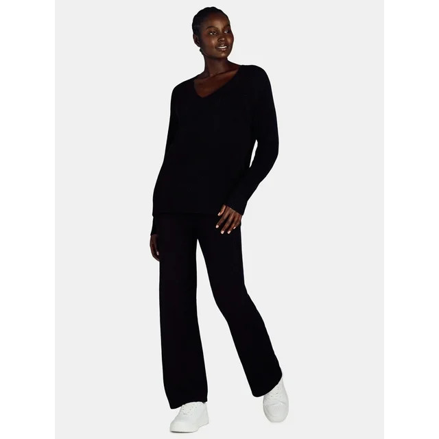 Time and Tru Woman's Long Sleeve Sweater and Pants Set, 2-Piece, Sizes XS-XXXL - Walmart.com | Walmart (US)