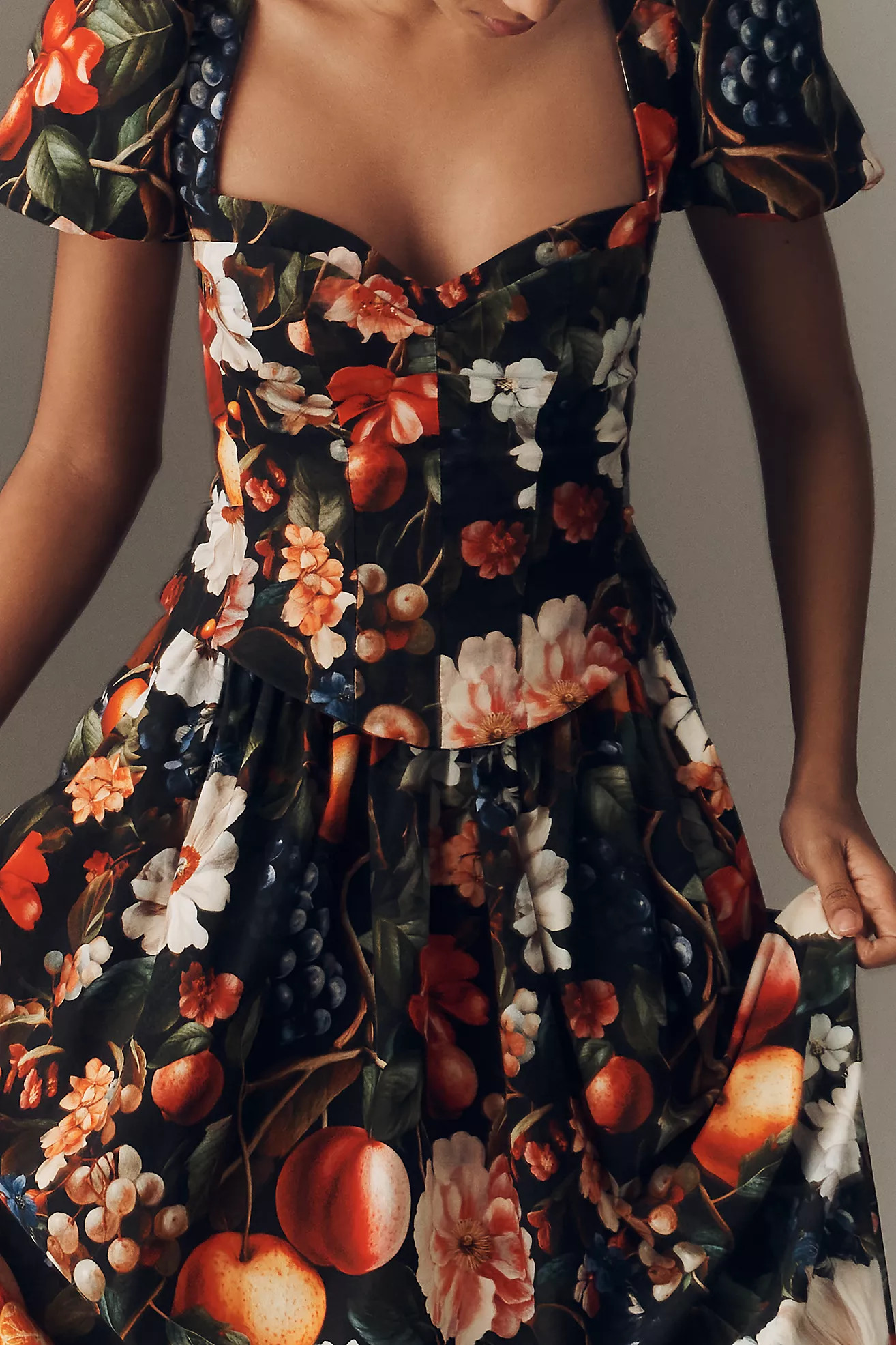 BHLDN Puff-Sleeve Corset A-Line Dress | Anthropologie (US)