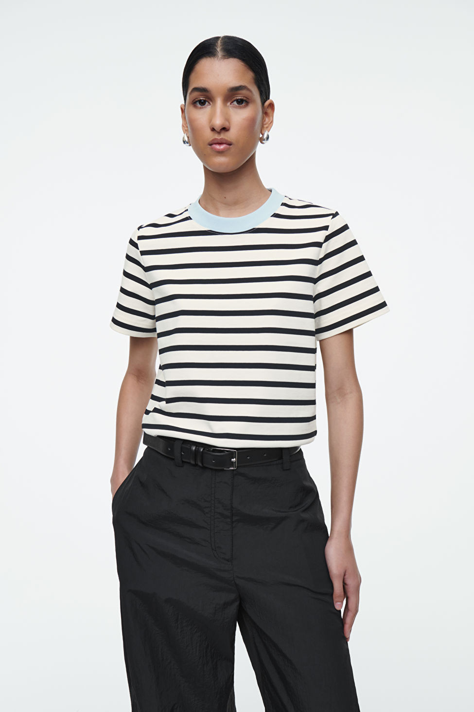 CLEAN CUT T-SHIRT - BLACK / STRIPED - COS | COS UK