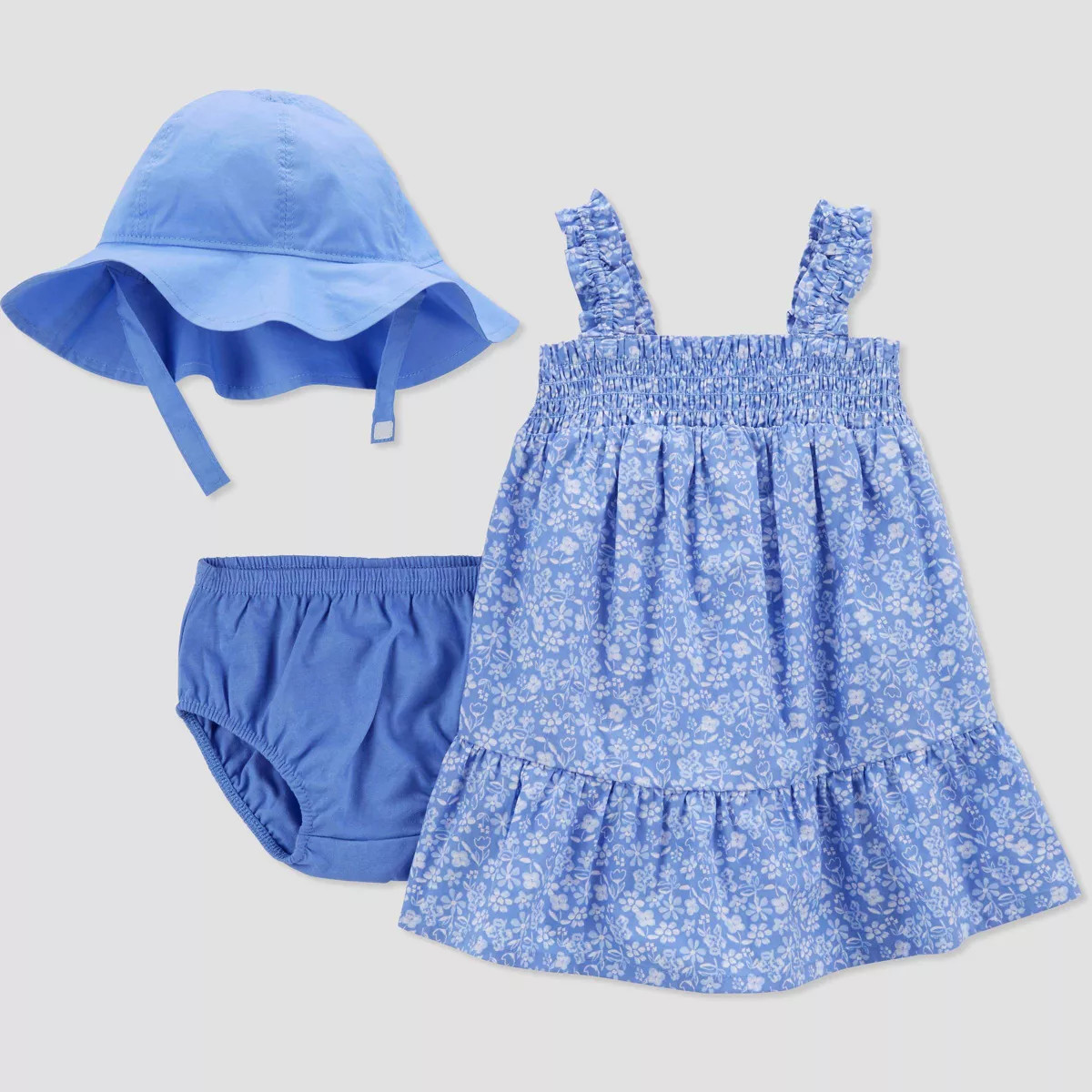 Carter's Just One You® Baby Girls' Floral Dress with Hat - Blue/White | Target