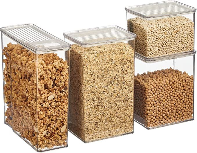 Nate Home by Nate Berkus Airtight Food Canister Containers | with Locking Lids for Storing Dry Go... | Amazon (US)