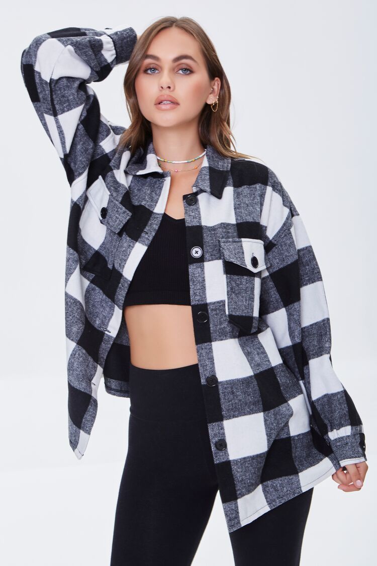 Buffalo Plaid Buttoned Shacket | Forever 21 (US)