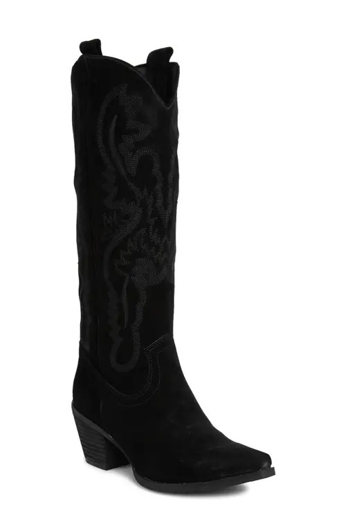 Jeffrey Campbell Rancher Knee High Western Boot in Black Oiled Suede at Nordstrom, Size 7 | Nordstrom