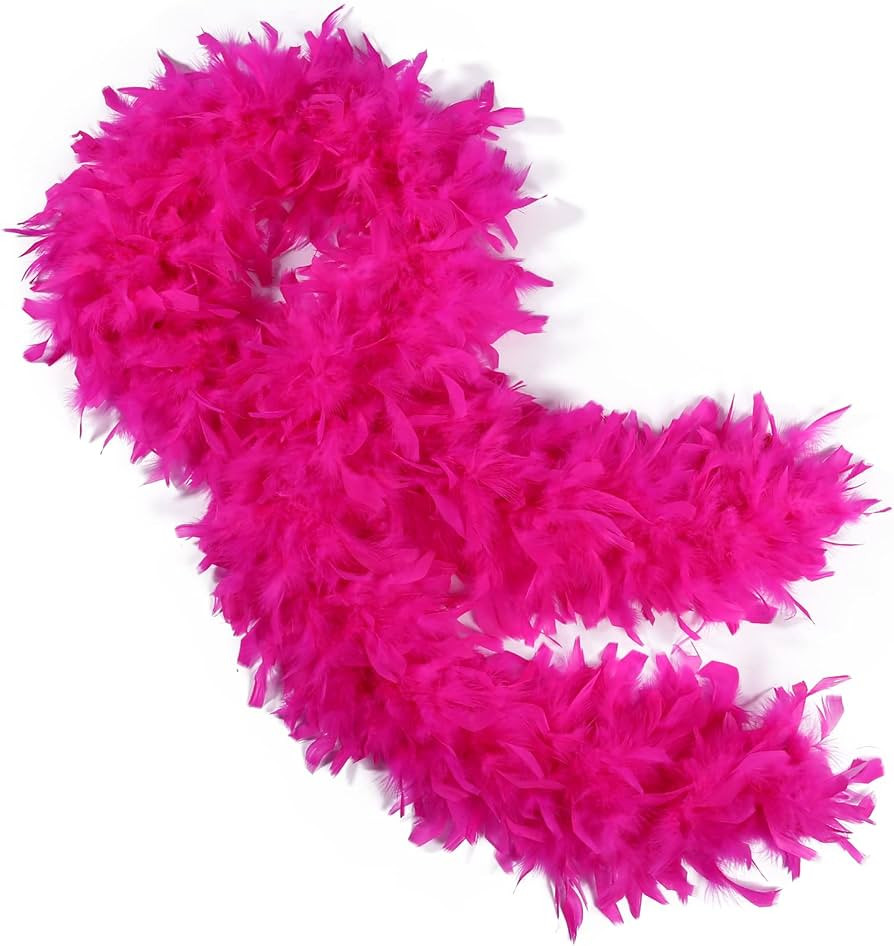 THARAHT Hot Pink Chandelle Turkey Feather Boa 2 Yards 40g for DIY Craft Home Dancing Wedding Part... | Amazon (US)