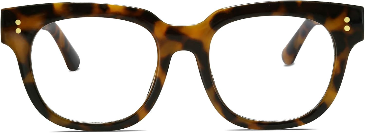 SOJOS Oversized Square Anti Blue Light Blocking Glasses for Women Thick Computer Eyeglasses Double Metal Studs SJ5053B | Amazon (US)