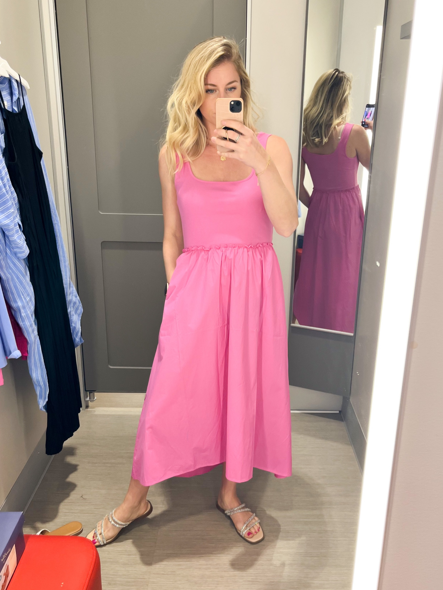 Love this dress! Such a fun color and could easily dress up or down! Wearing size XS. On sale for $22 available in 5 colors! 

#LTKsalealert #LTKSeasonal #LTKunder50