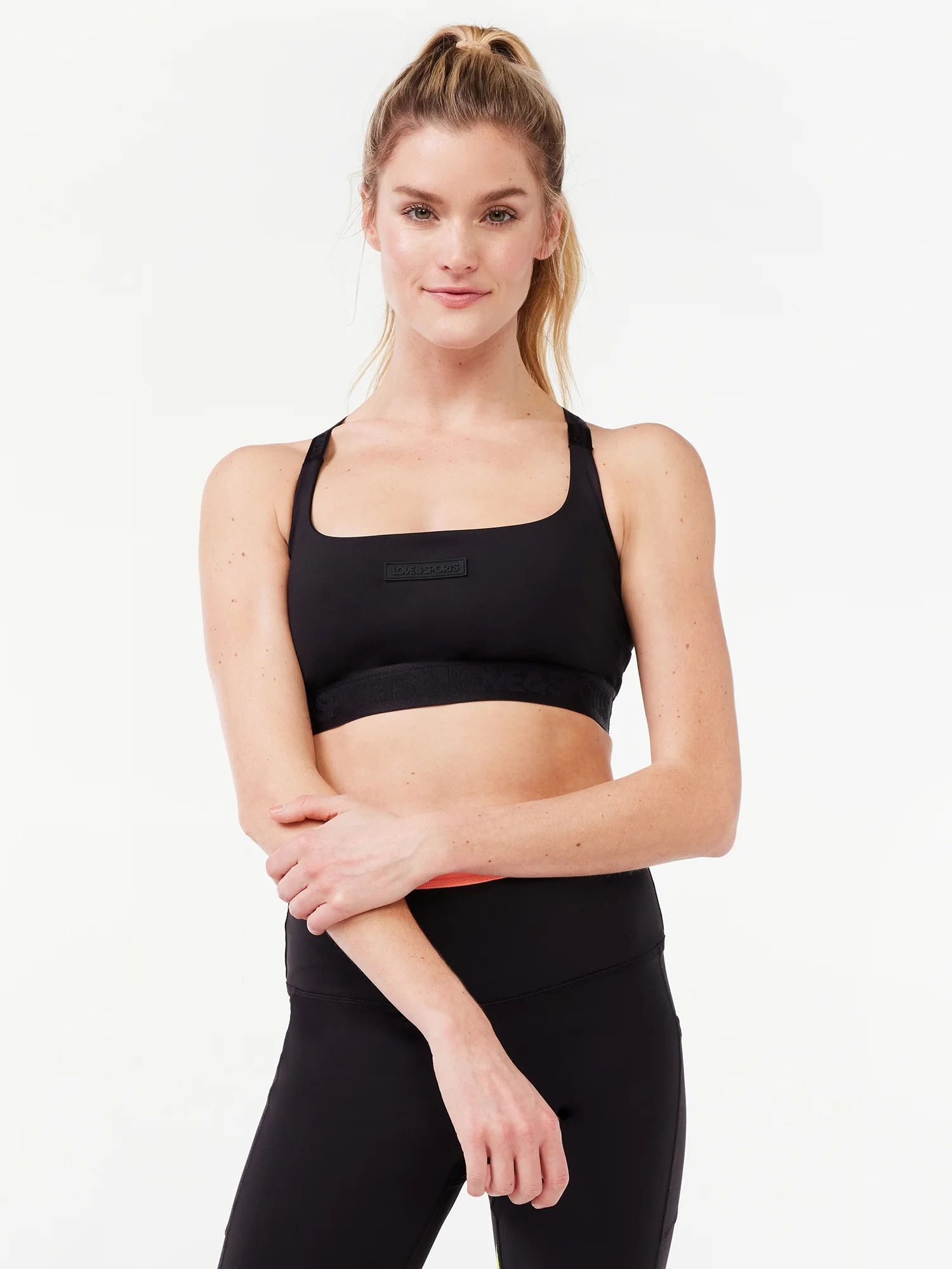 Love & Sports Women’s Logo Patch Sports Bra | Walmart (US)